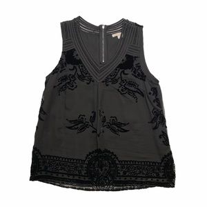 Anthropologie Meadow Rue Black Velvet Top Medium